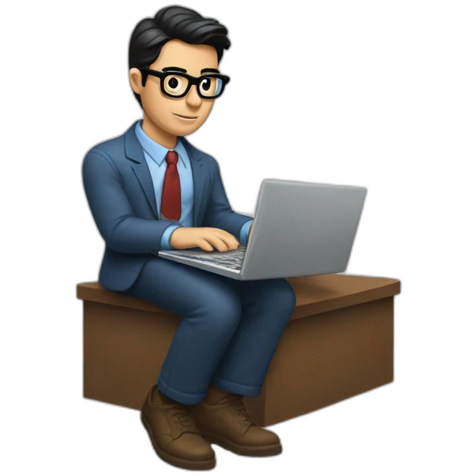 clark kent using a laptop emoji