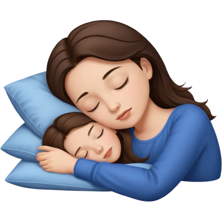 Girl with brunette hair sleeping  emoji