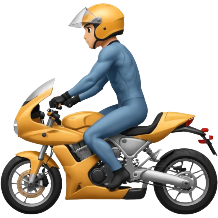 naked man riding sport motorcycle back view emoji