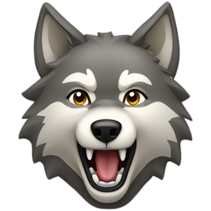 female wolf growling emoji