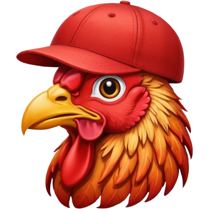 rooster with baseball cap emoji