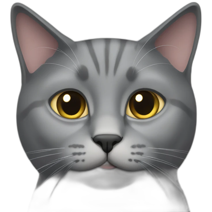 flat faced gray cat emoji