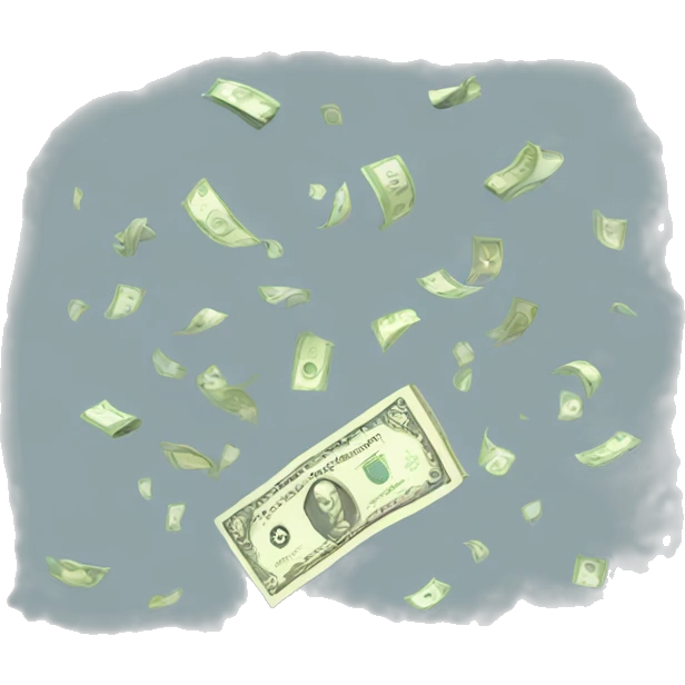 Money falling emoji