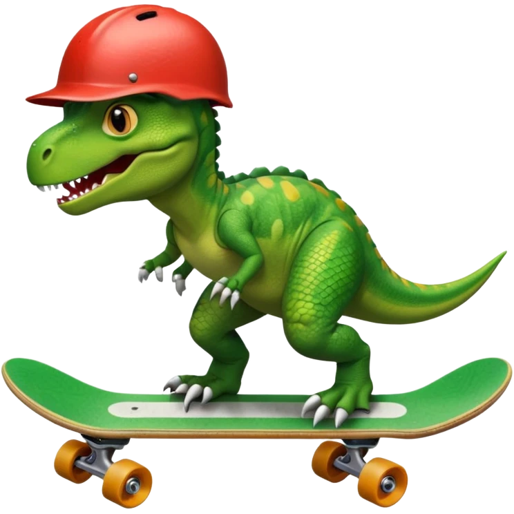Dinosaur on a skateboard emoji