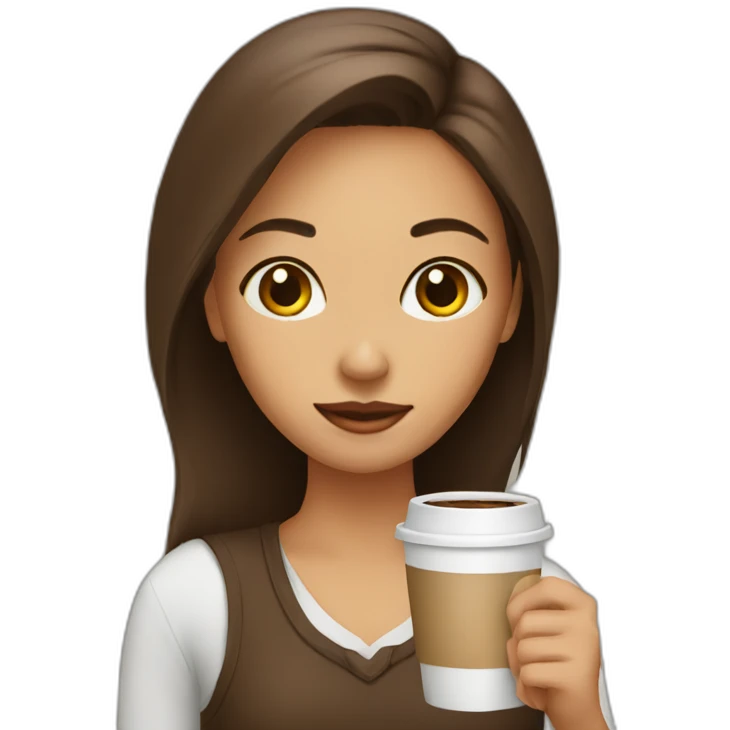 A girl with coffee emoji