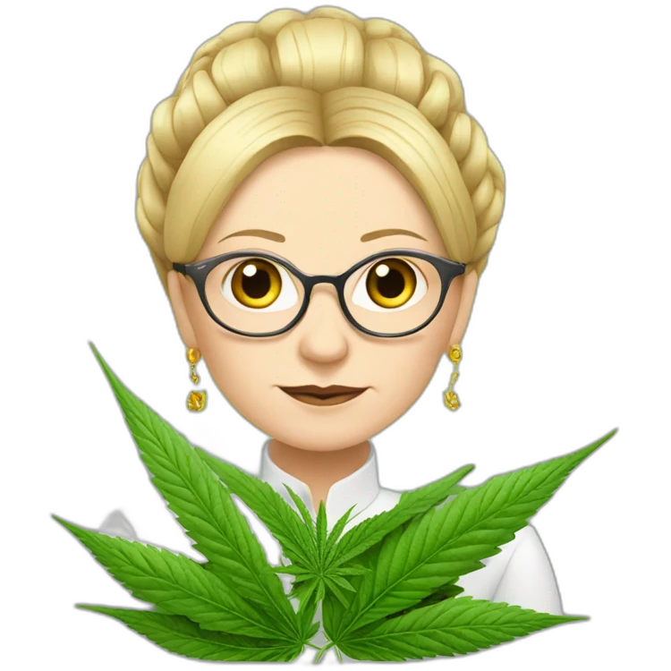 Tymoshenko holds cannabis emoji