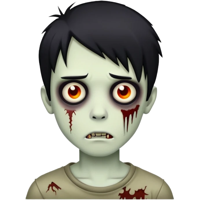 boy zombie with black hair emo emoji