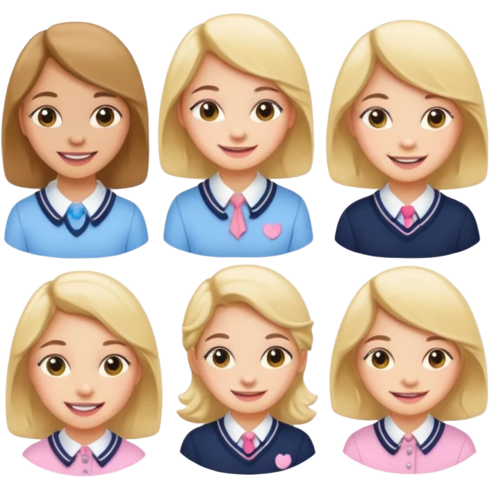 Girls preppy Stickers emoji