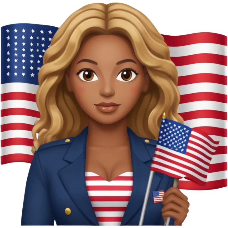 Beyonce with american flag emoji