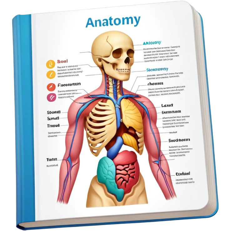 anatomy textbook with human body diagram on cover emoji
