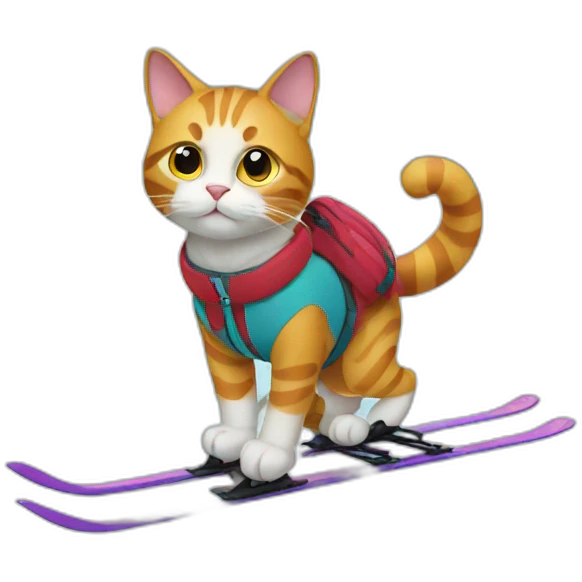 Cat on skis emoji