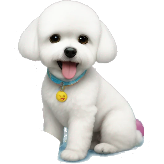 Bichon birthday party emoji
