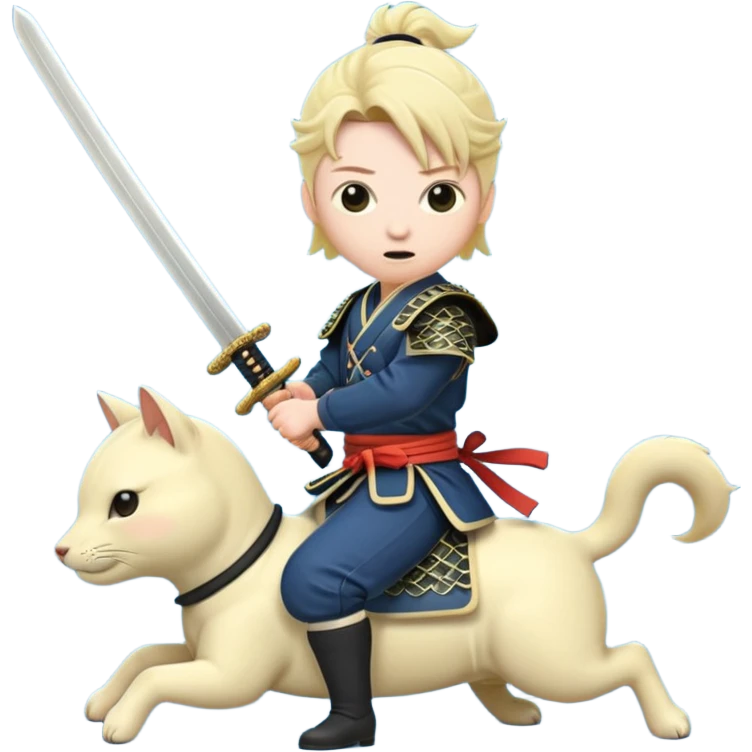 A penis holding a samurai sword riding a pussy emoji