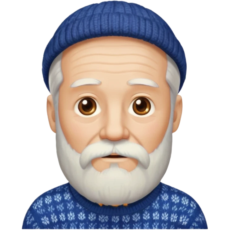 long bearded elderly man sweater emoji