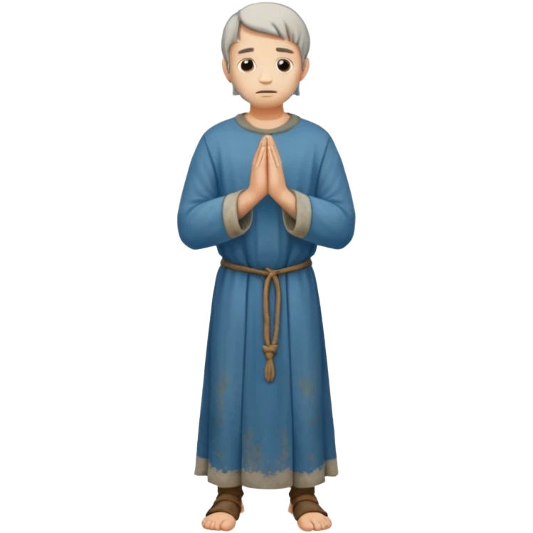 medieval man standing and praying full body emoji