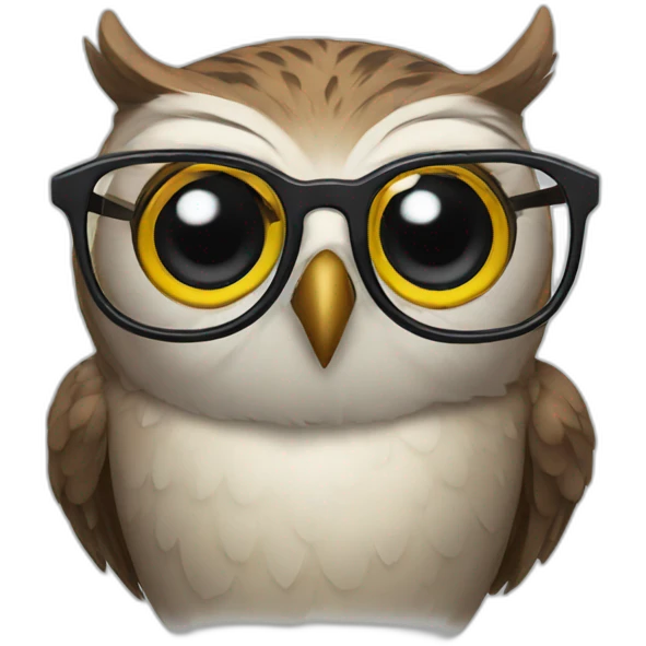 Owl with glasses emoji