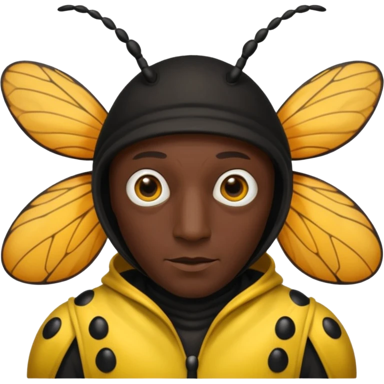 black  insect costumed man emoji