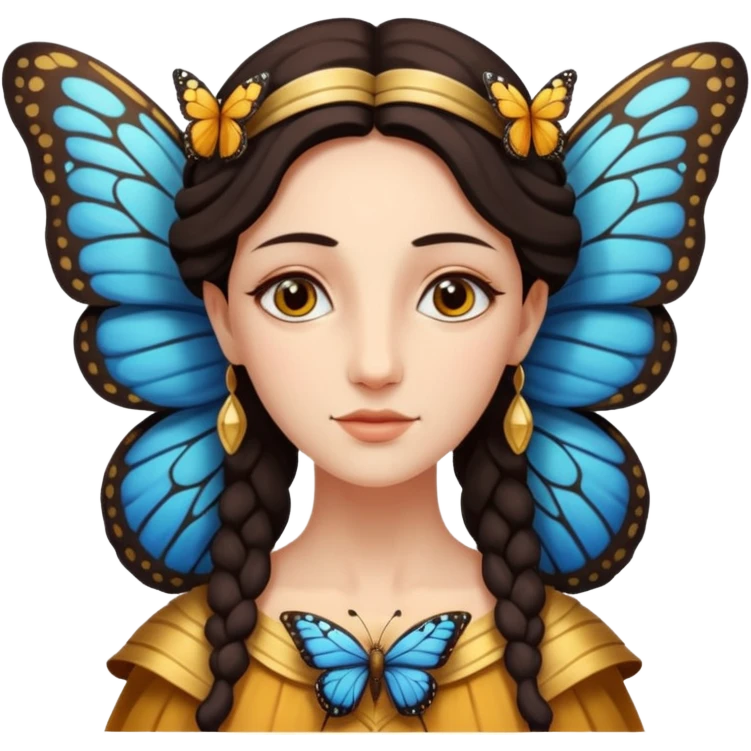 fullbody ancient woman with butterfly wings emoji