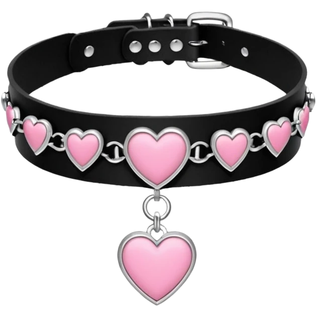 BLACKPINK-inspired gothic choker ,  hearts, black and pink, cute,  emoji