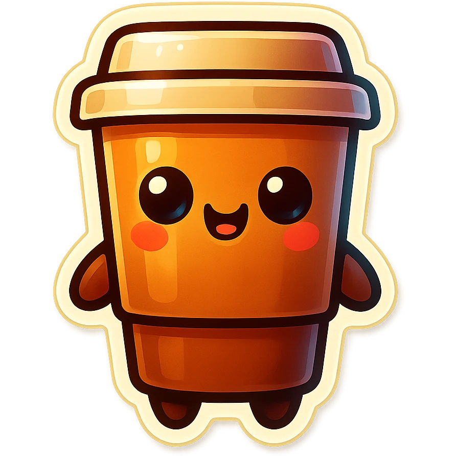 Tall coffee cup, planning emoji