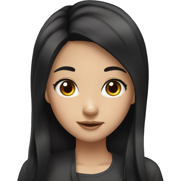 Girl with black hair Asian  emoji