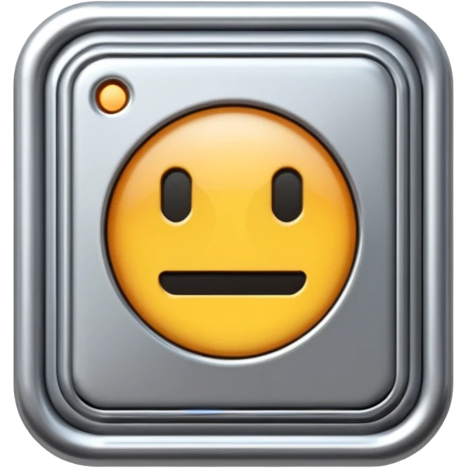 A futuristic microchip emoji made of polished silver chrome, minimal circuit details, smooth metallic surface, soft lighting, iOS emoji style, centered, clean white background emoji