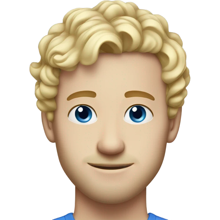 3/4 profile light curl blonde 30yo man blue eyed pale skin emoji