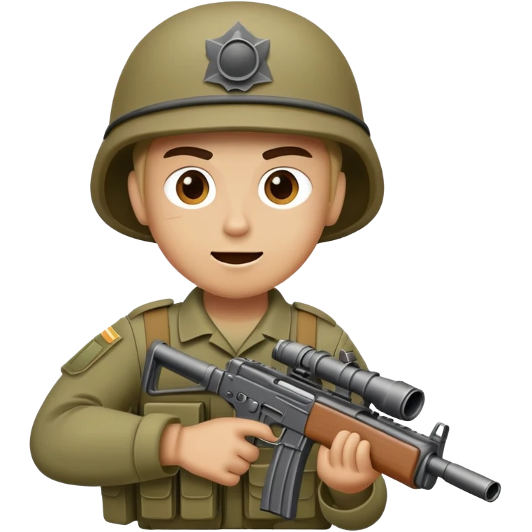 War zone soldier shoting Maschine gun funny emoji