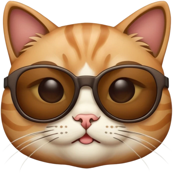 A cat with eyebrows and sunglass emoji