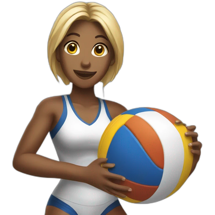Hot girl playing volleyball emoji