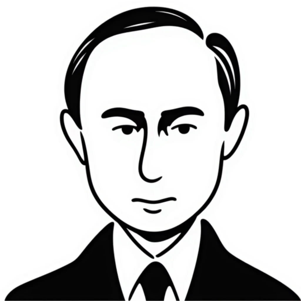 Vladimir Putin portrait with realistic details, stern expression, close-up of face emoji