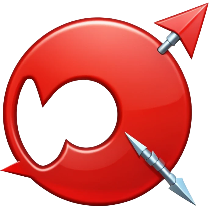 Red hollow circle with a tilted arrow going through it emoji