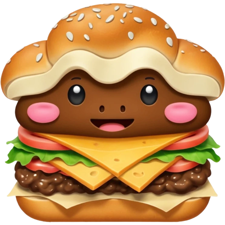 Cute poop sandwich emoji