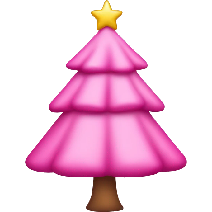Pink christmas tree with bow on top emoji