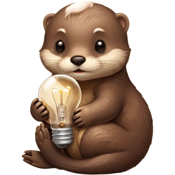 otter hugging one lightbulb emoji