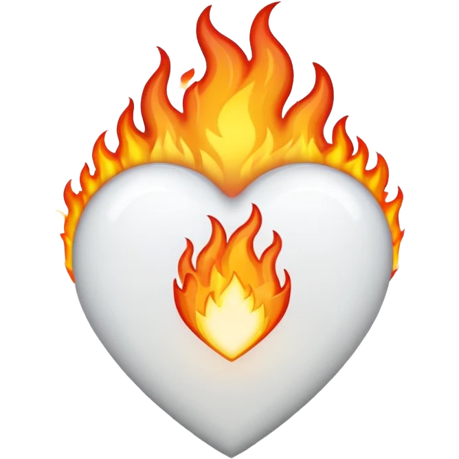 Make the heart on fire emoji white please  emoji