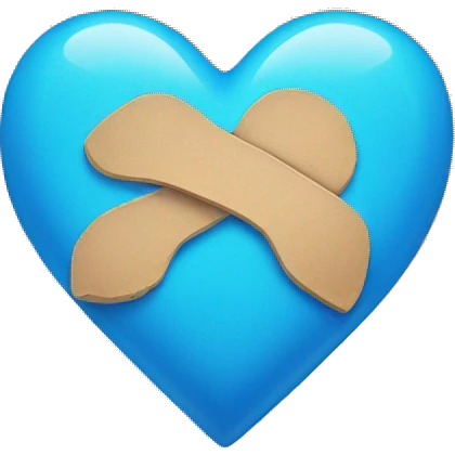blue heart with bandaid emoji
