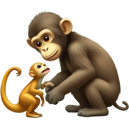 cute monkey with a dinosaur  emoji