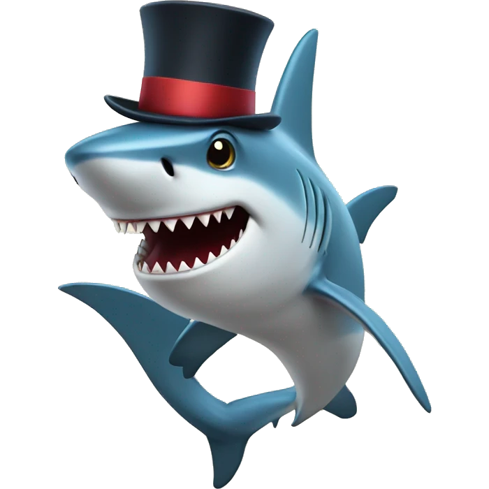 shark with tophat and  emoji