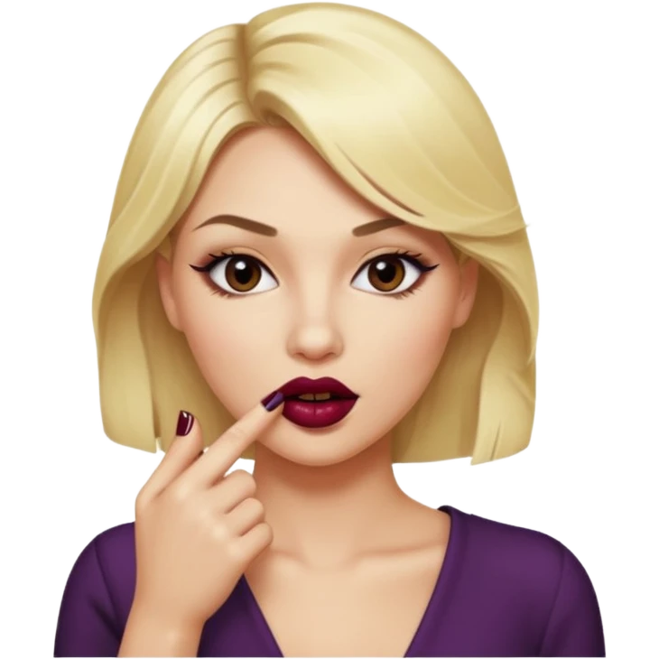 blonde woman, seductive expression, biting her finger emoji