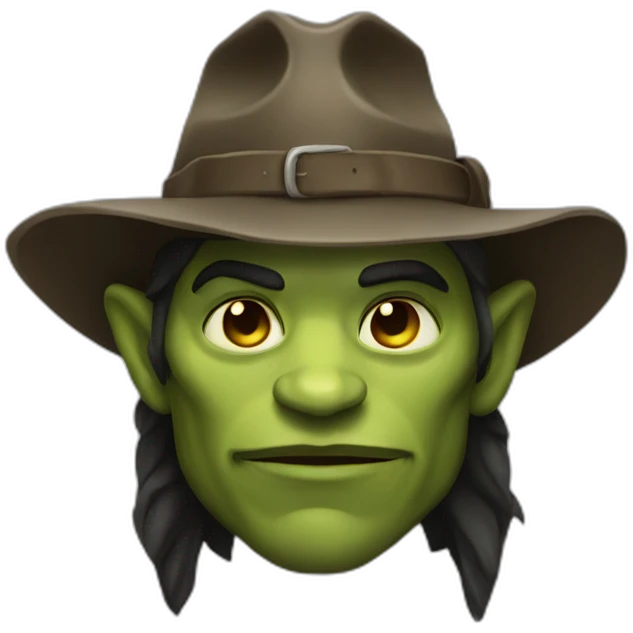 Orc ranger wearing fedora  emoji