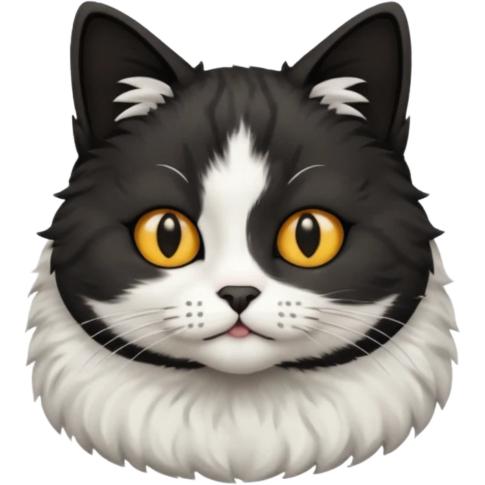 cat black and white short hair emoji