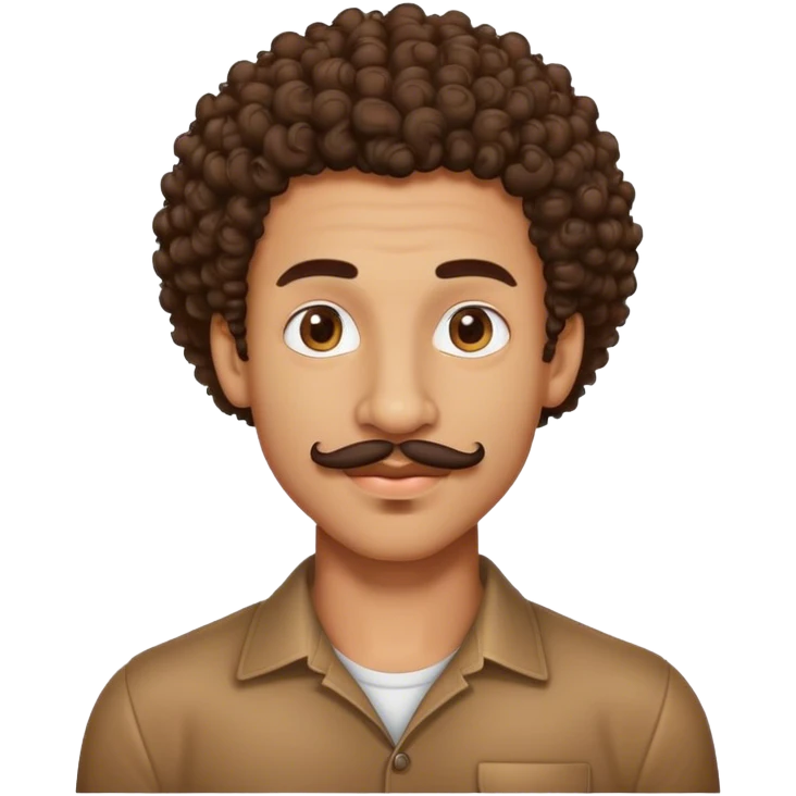 Lightskin guy with curly hair and a big nose and a moustache  emoji