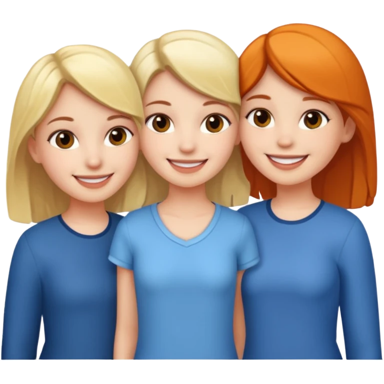 Three girls posing together emoji