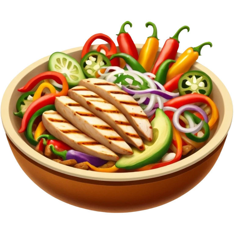 spicy chicken fajita bowl emoji