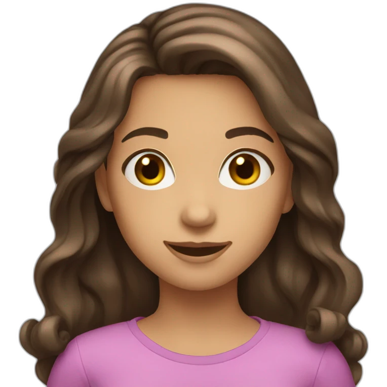 Brunette girl 14 years old say hi emoji