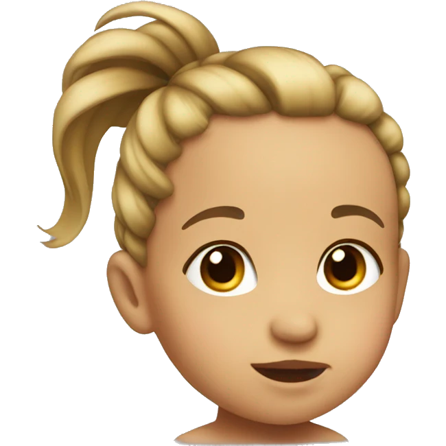 A baby with a ponytail at the top emoji