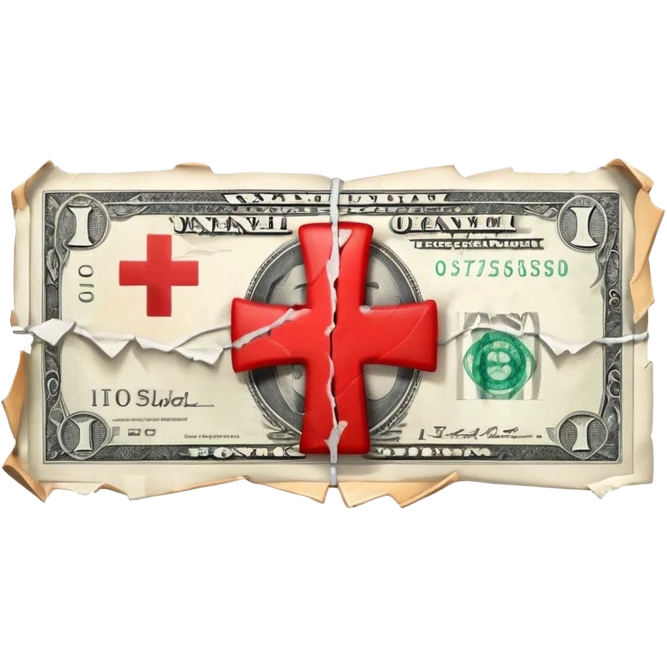 a money billet with a red cross through, like for free emoji