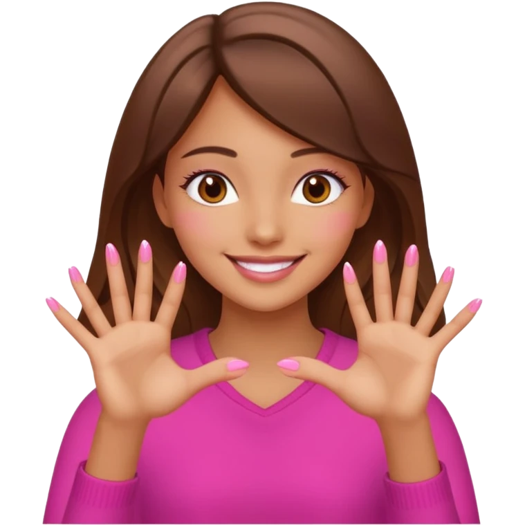 Smiling girl doing the Japanese  heart emoji