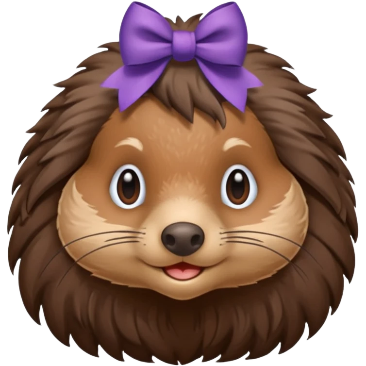mole with hair ribbon emoji